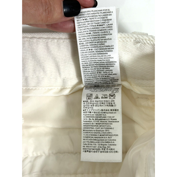 Banana Republic Wide Leg Crop Corduroy Pants Size 10R Ivory Stretch New - Read - Picture 15 of 16